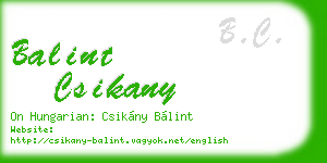 balint csikany business card